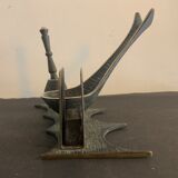 Porte pipe en bronze et laiton, 1950