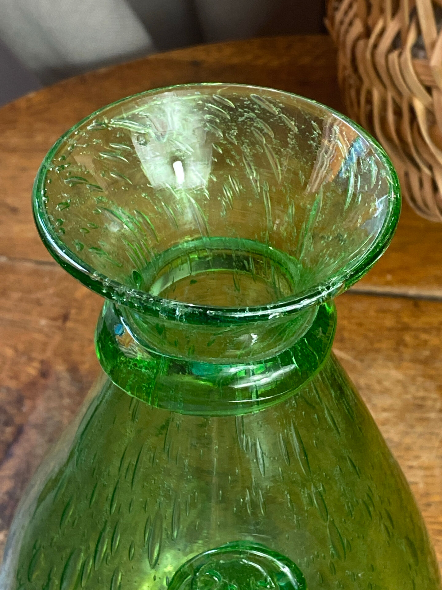 Blown glass bubble carafe Biot