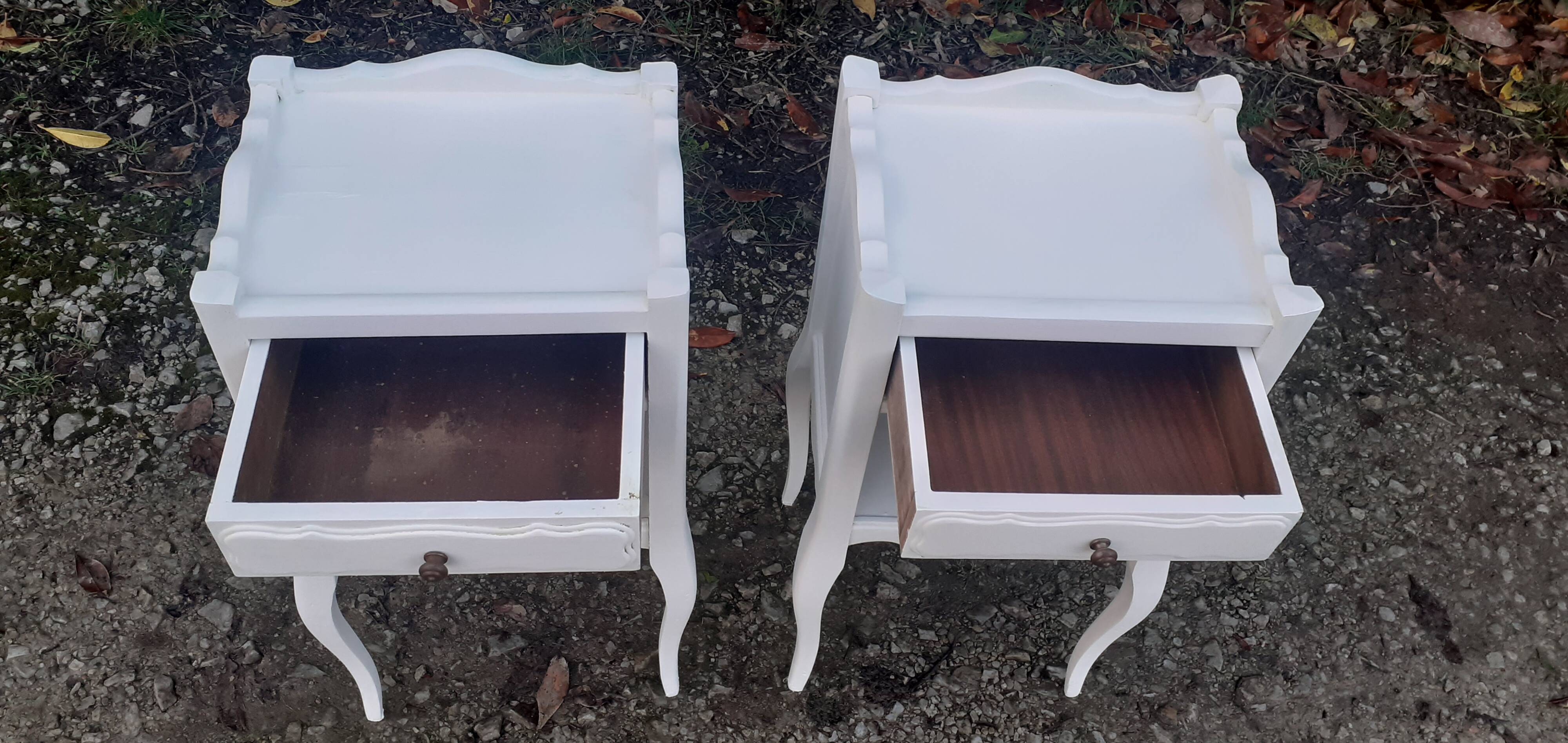 Paires de chevets 1 tiroir 1 niche blanc