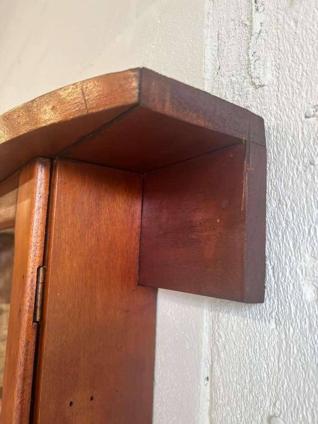 Vintage wall cabinet / mini showcase / wall cabinet: glass & wood