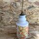 Old White Opaline Pendant Lamp + Yellow Orange Decor 70s Vintage