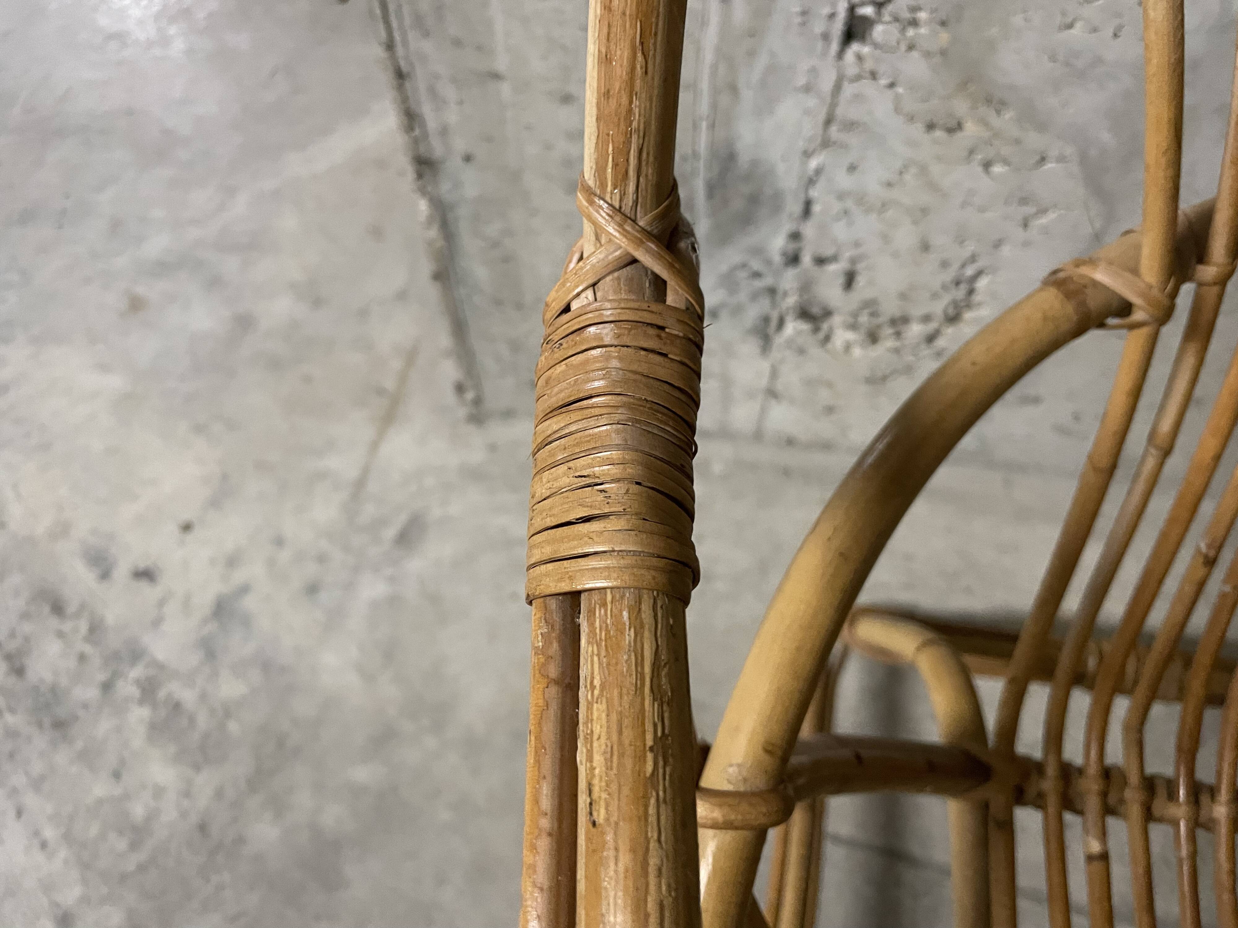 Fauteuil en rotin années 60