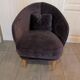 Designer armchair in aubergine velvet - High-end brand FAMA