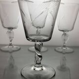 6 crystal water/wine glasses from the 60s (wheat)