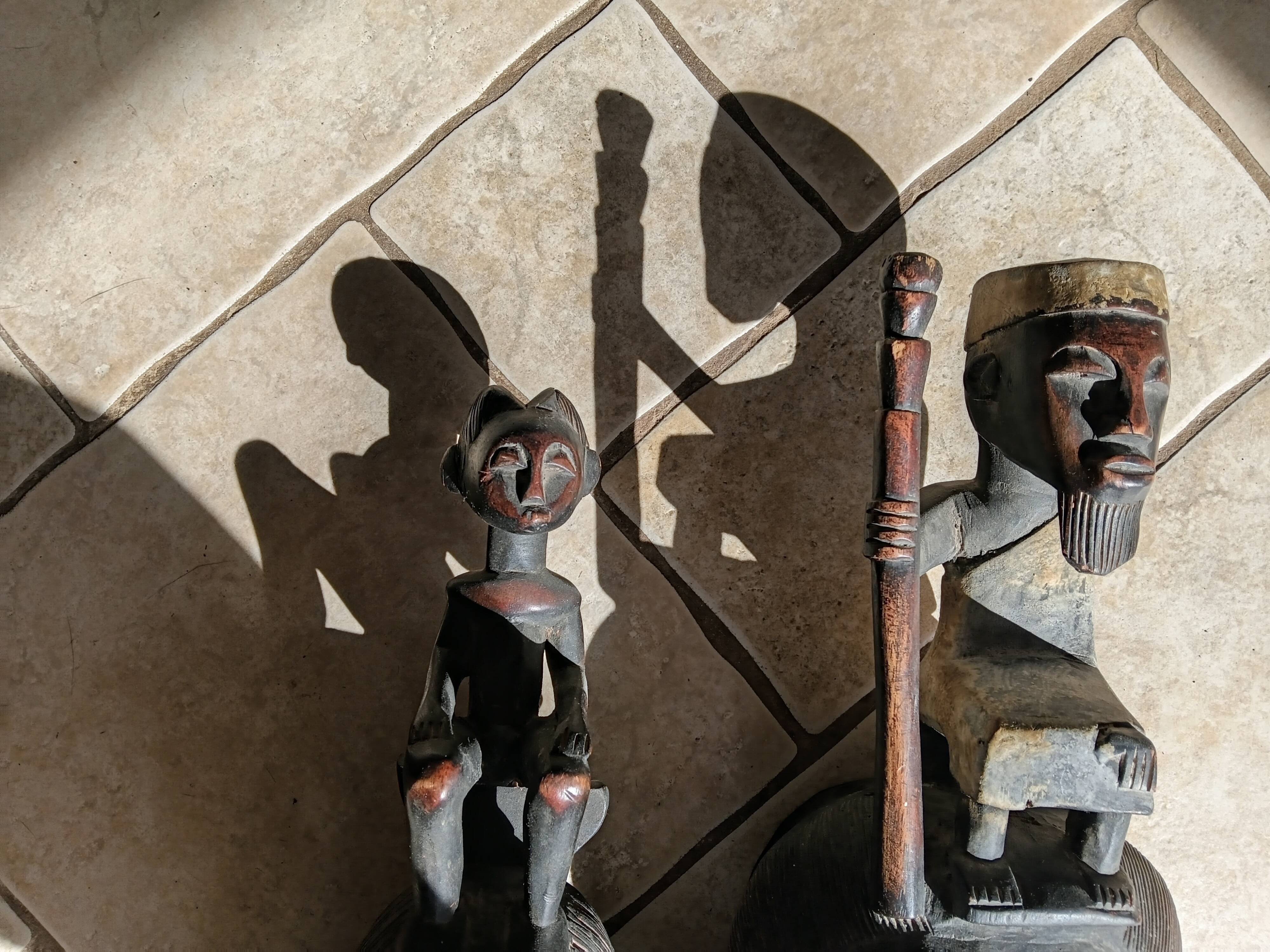 West African Baule Mblo Carved Wooden Masks (1970-1980)