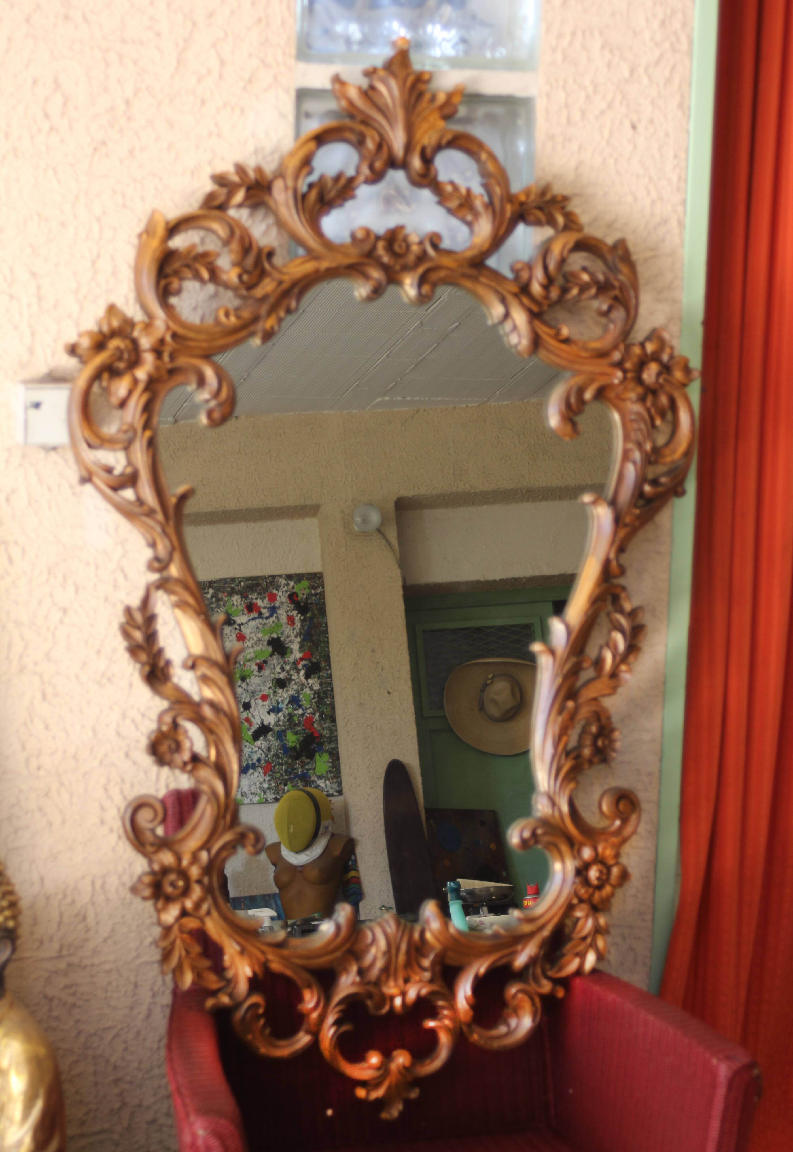 Large Syroco mirror, made in the USA, 1960s