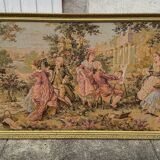 Large antique tapestry "country breakfast"