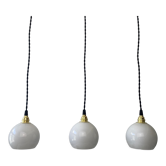 Lot of 3 vintage opaline pendants, 10 cm.