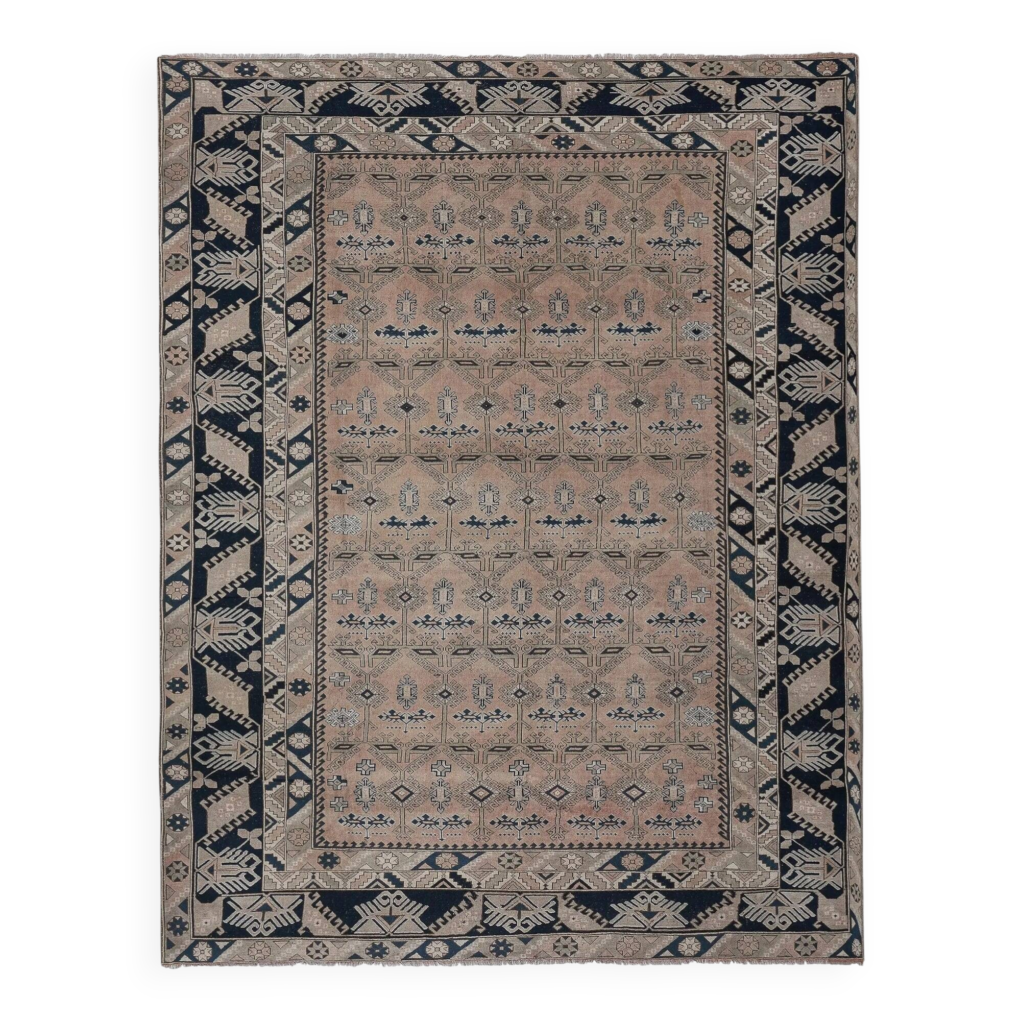 Vintage Turkish Oushak rug 302x393 cm