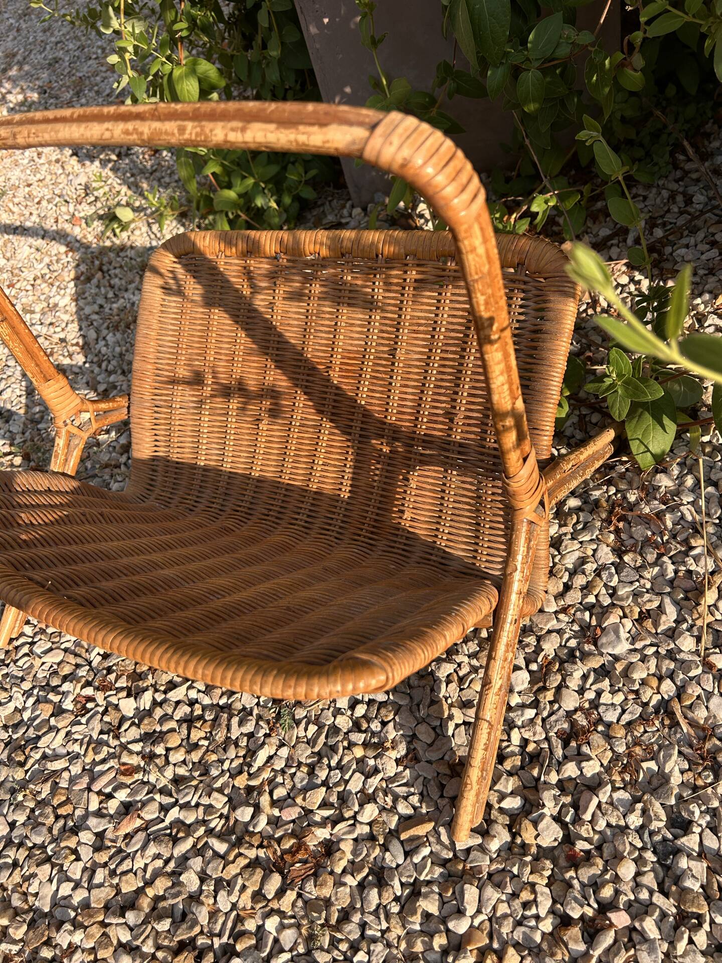 Rattan magazine rack