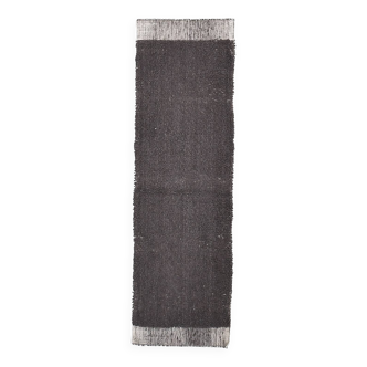 Tapis de couloir vintage fait main marron 2x7, 64x212 cm