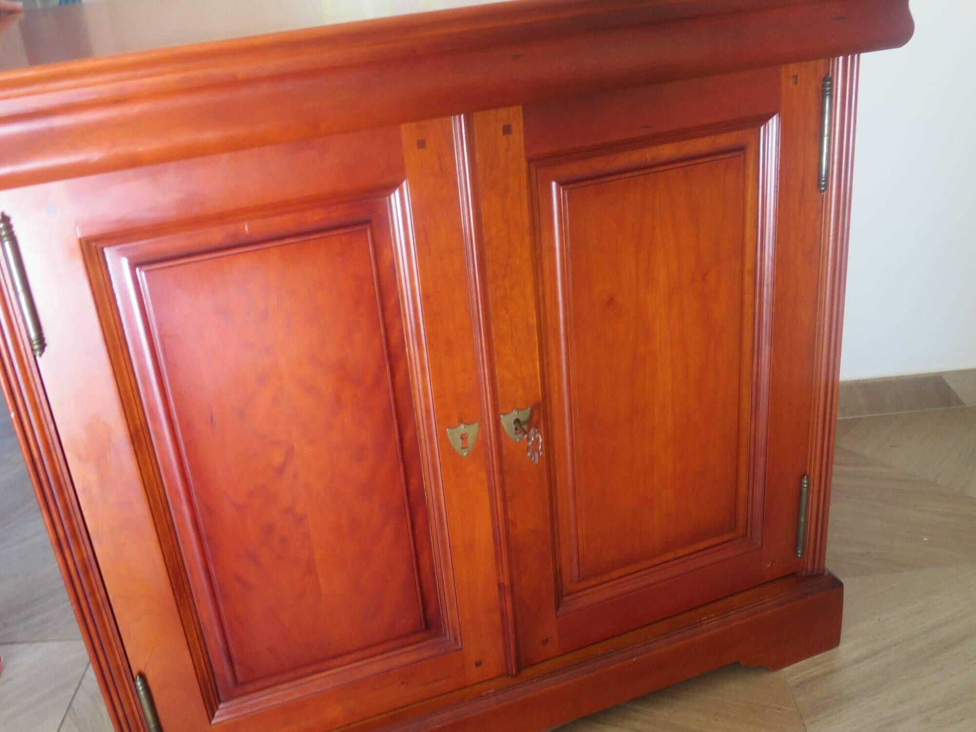 Occasional furniture - TV unit - Rotating tray - Louis Philippe - Solid wood