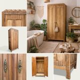 Parisian Art Deco wardrobe, raw wood.