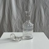 Small glass bottle with vintage round cap H22.5