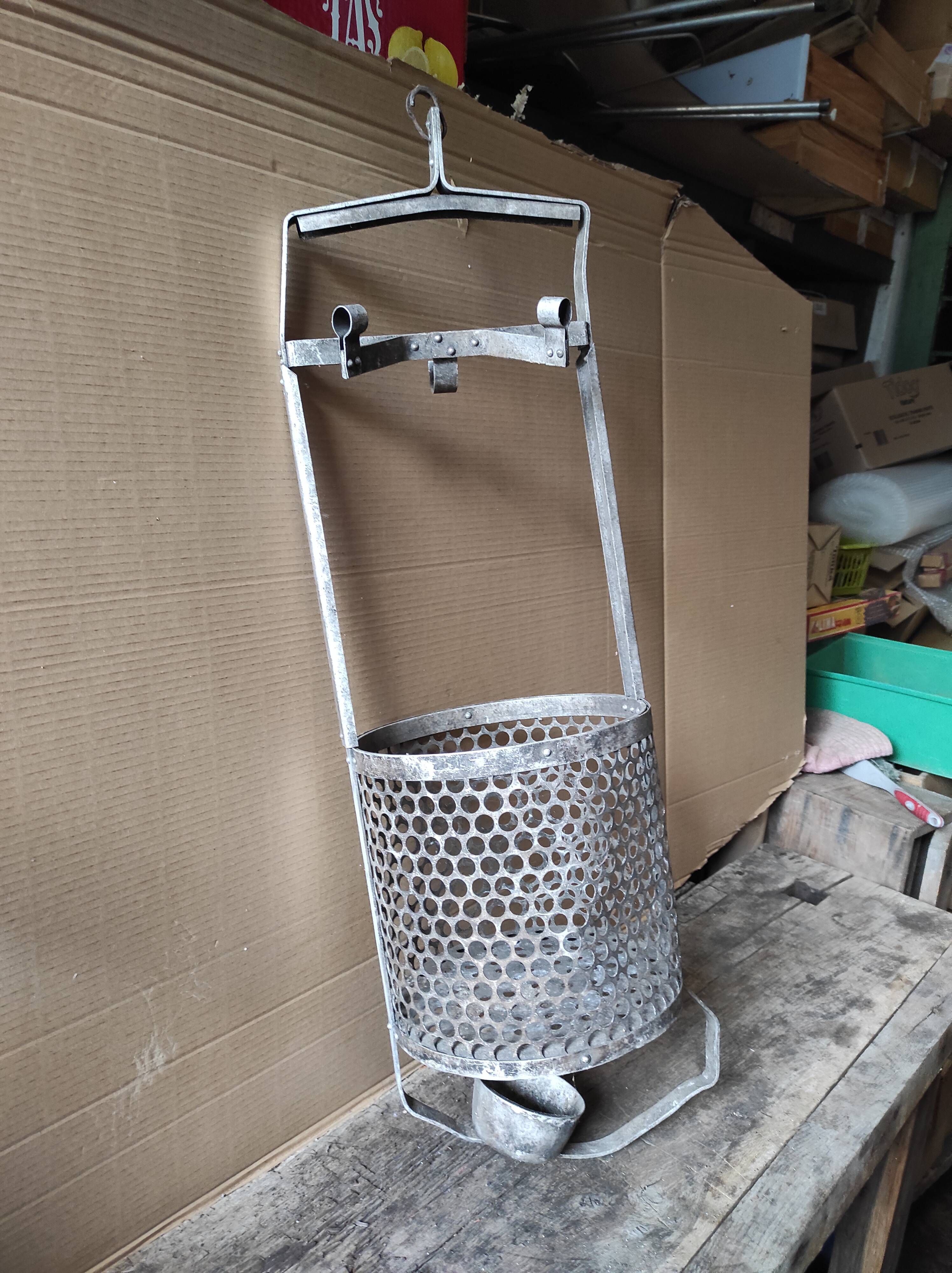 Basket of vintage miner room of the hanging shower