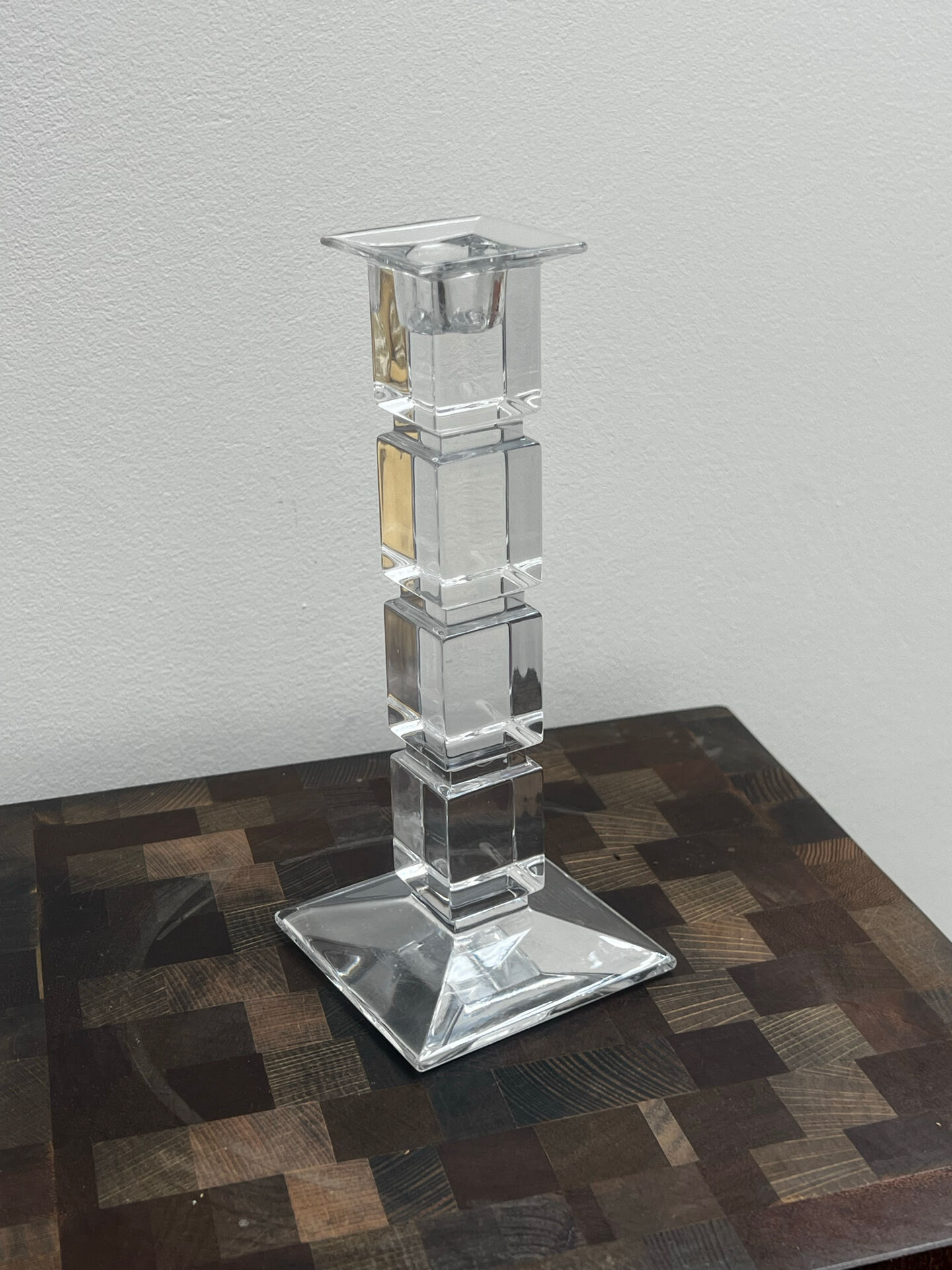 Post-modern crystal candlestick, Nachtmann House