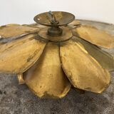 70s gold lotus wall light
