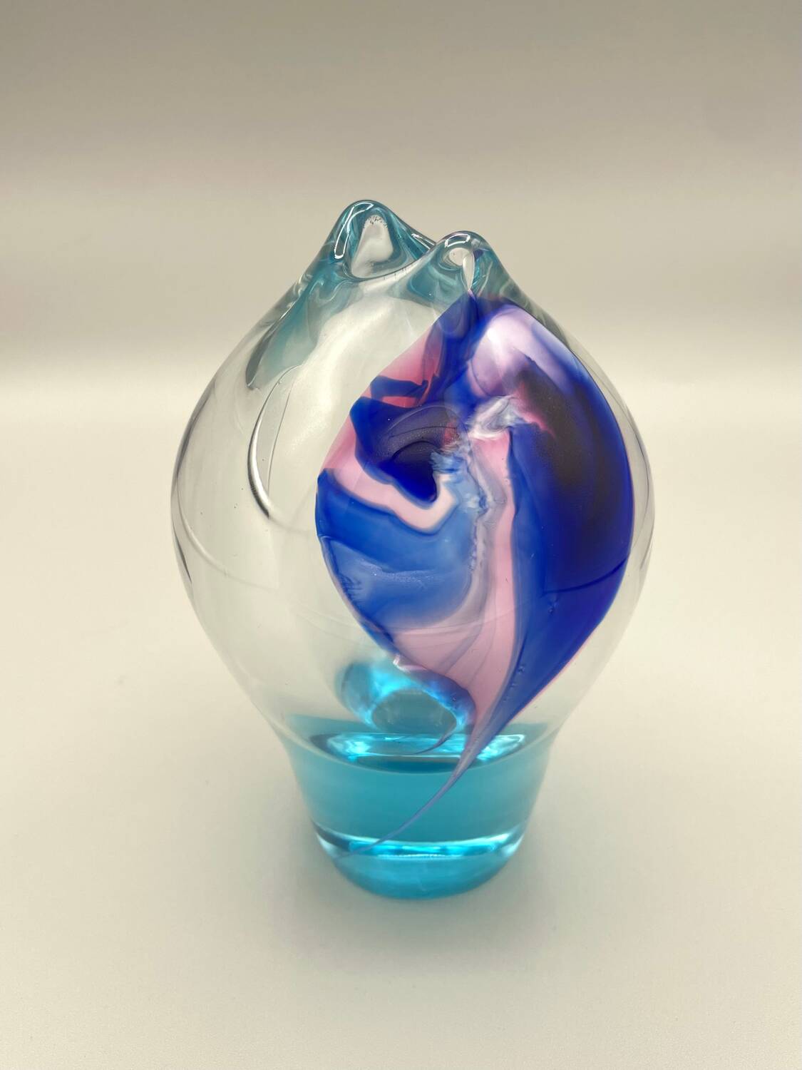 Blown glass vase by the Czech artist Jiří Suhájek