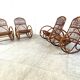 Rocking-chairs vintage en bambou, 1960, set de 4