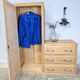 Armoire, penderie 1 porte et commode 3 tiroirs vintage