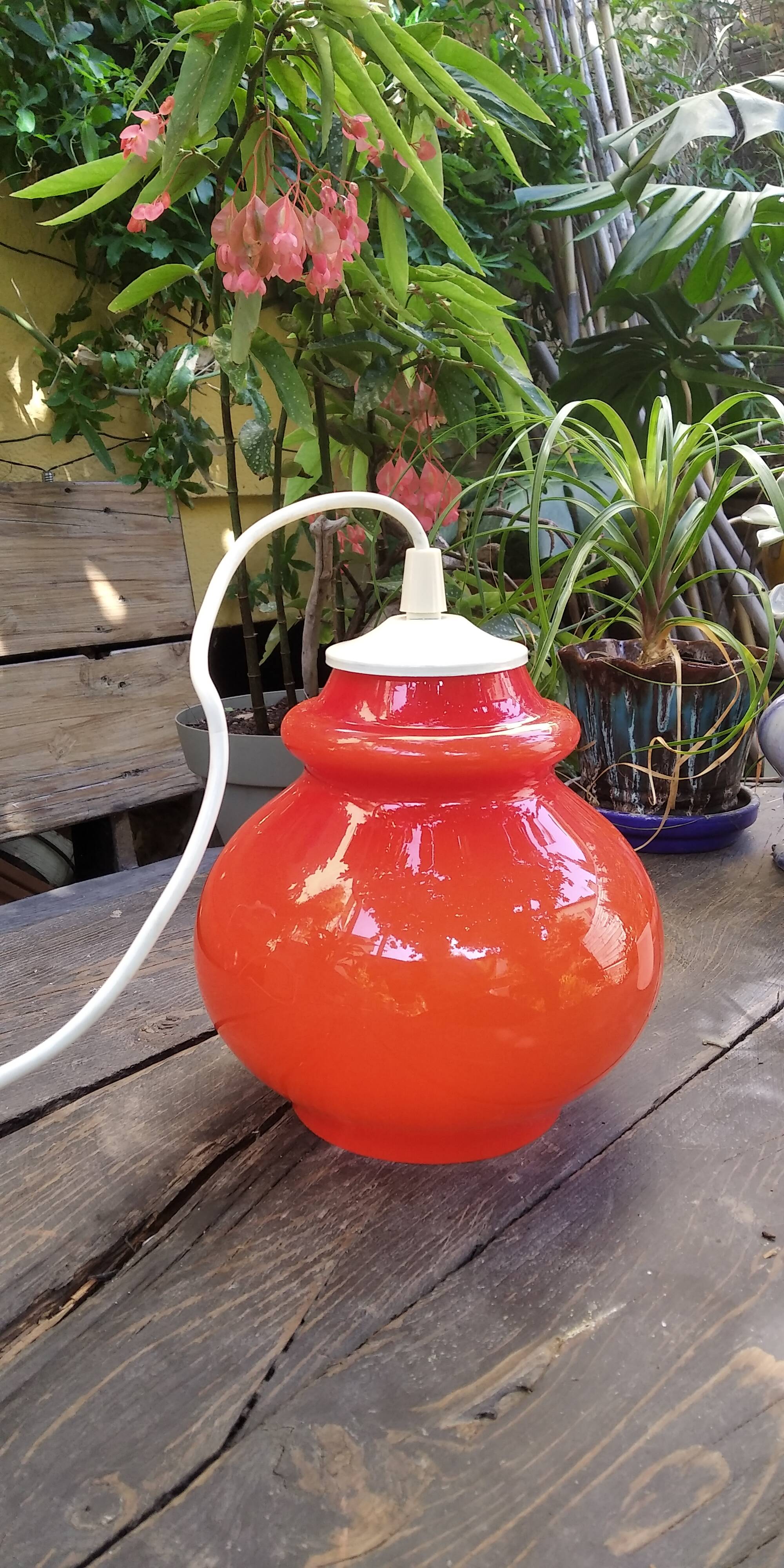 Vintage opaline pendant light
