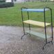 Vintage floor furniture perforated iron and metal