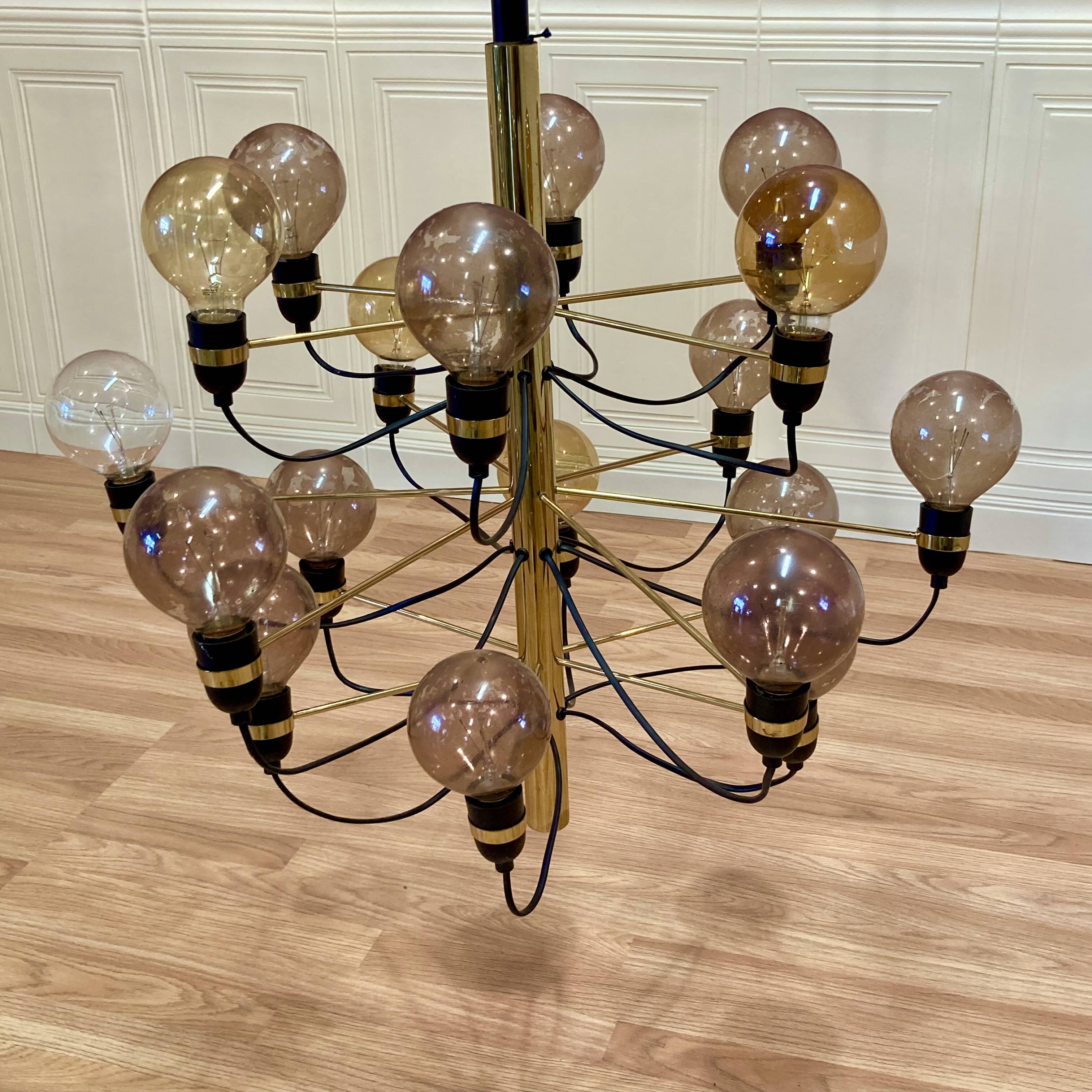 Lustre en métal chromé, années 1970