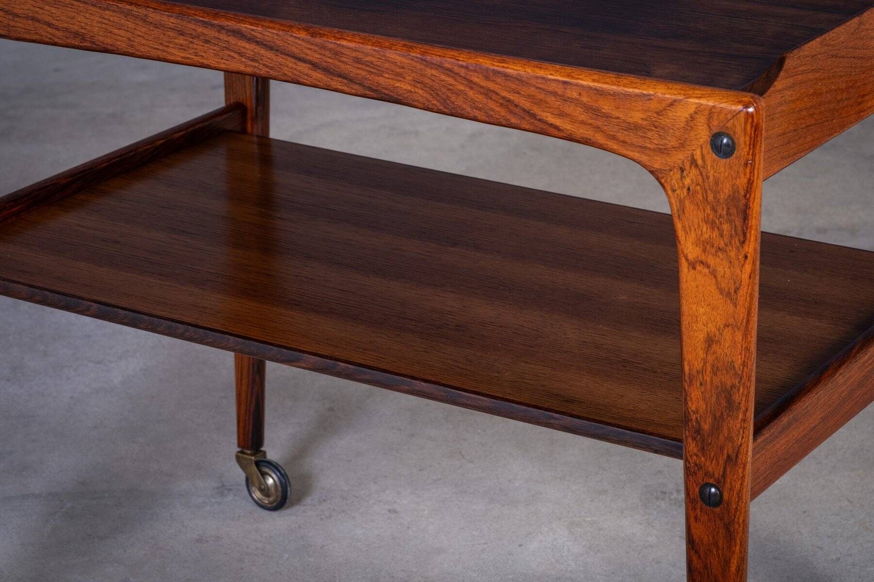 Bar Cart in Rosewood by Edmund Brouer, Denmark, 1970s