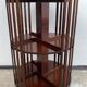 Bibliothèque bois contemporaine ronde tournante sur roulettes, style édouardien