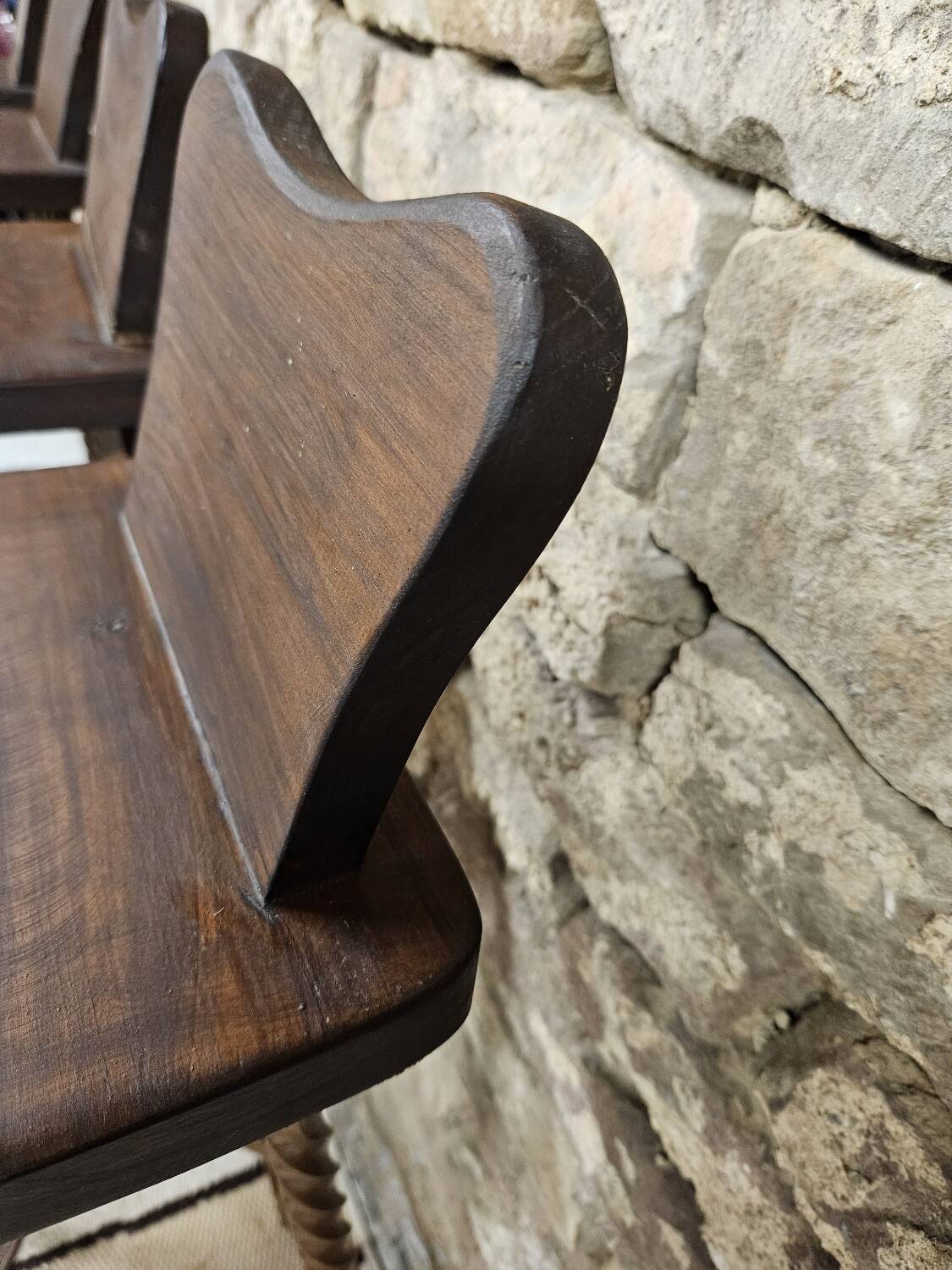 Set of 8 brutalist wrought iron bar stools 1970"