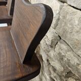 Set of 8 brutalist wrought iron bar stools 1970"