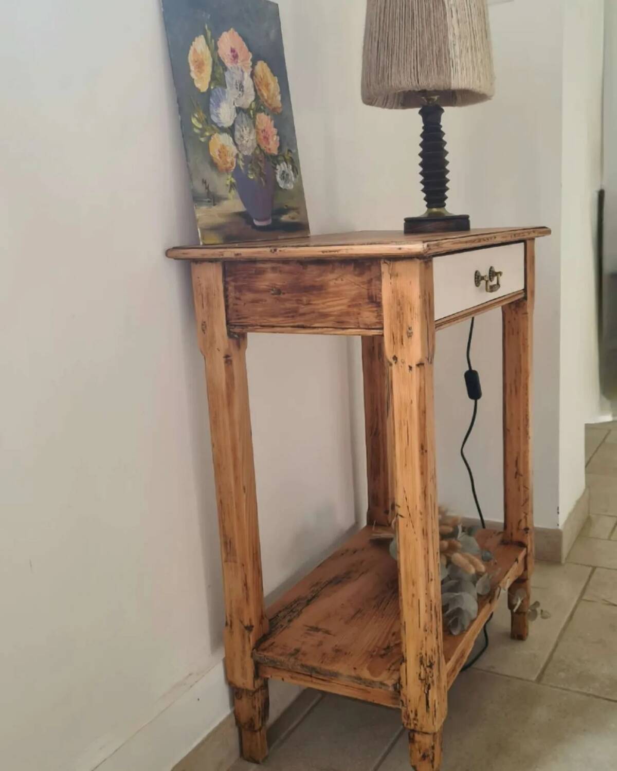 Country chic console side table