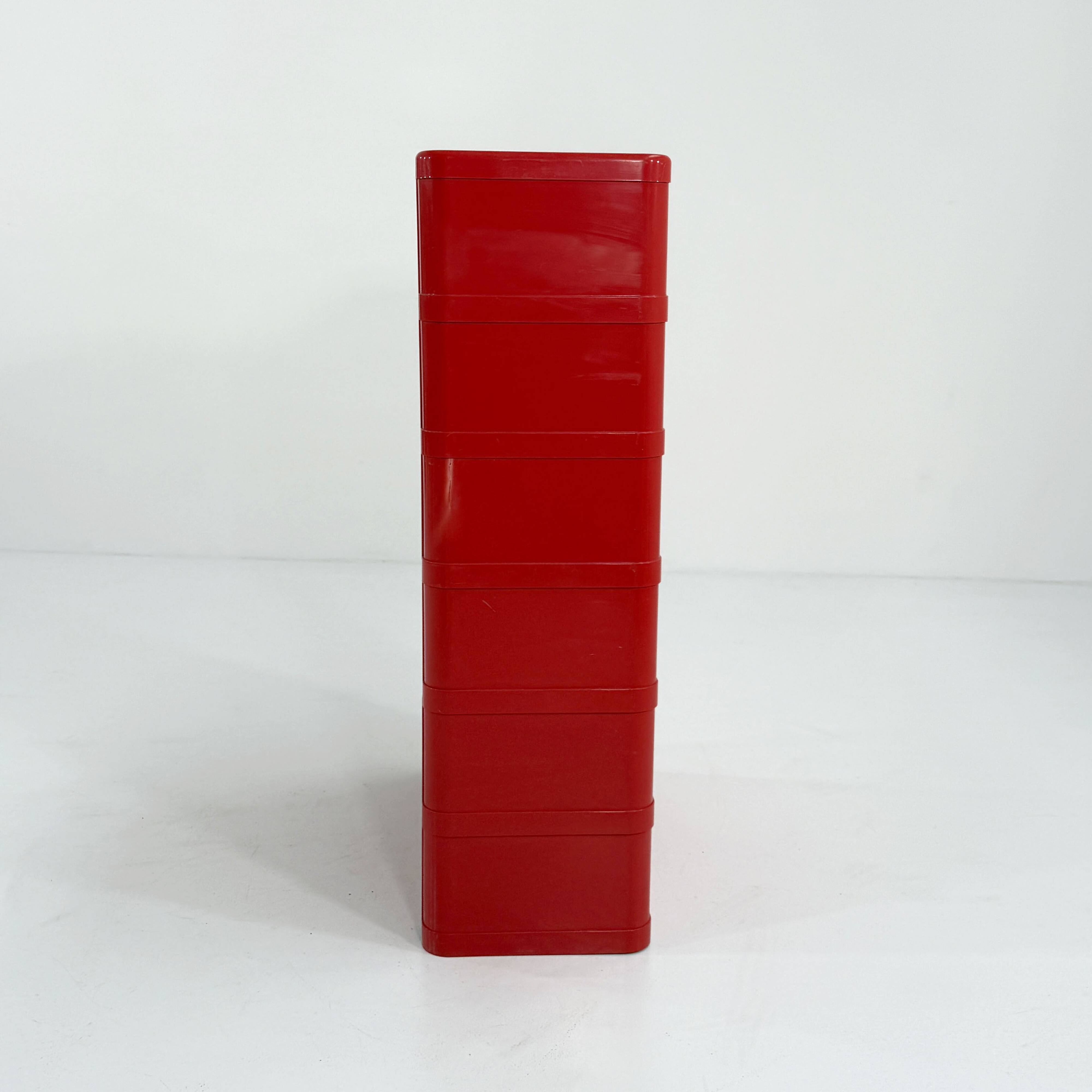 Red cabinet model “4964” by Olaf Von Bohr for Kartell, 1970