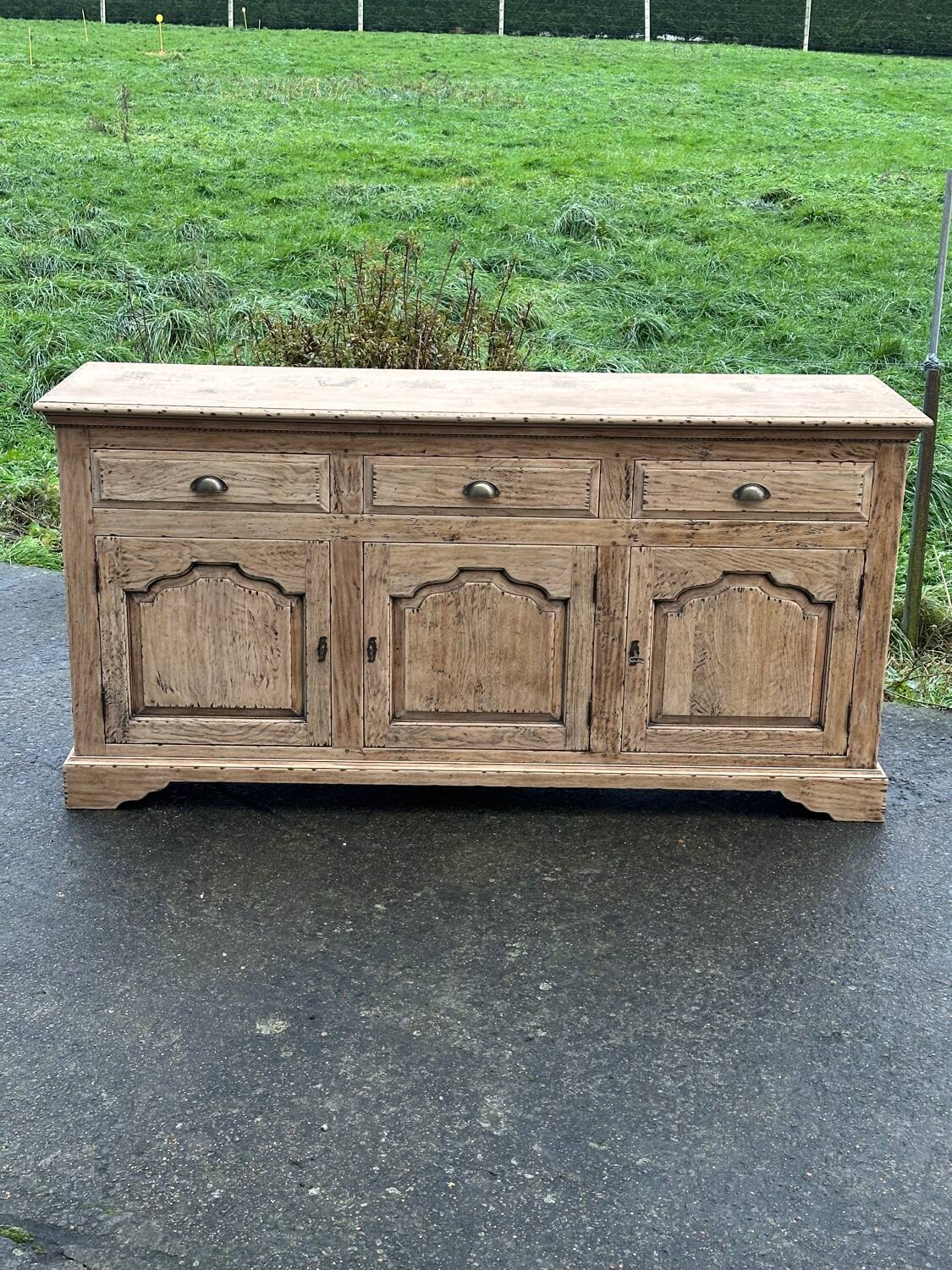 Raw wood sideboard
