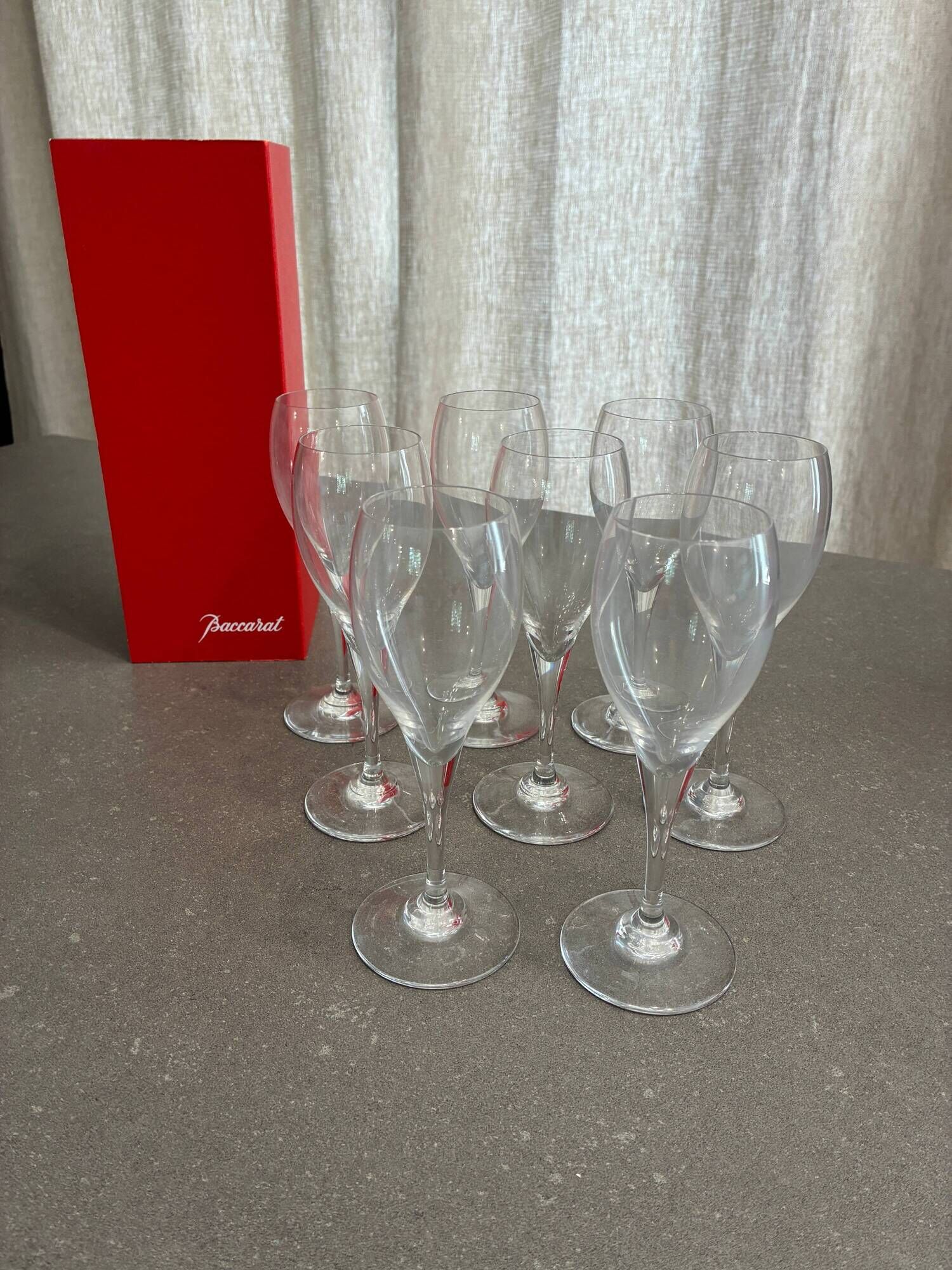 Baccarat crystal glassware service, Saint Remy model in original boxes.