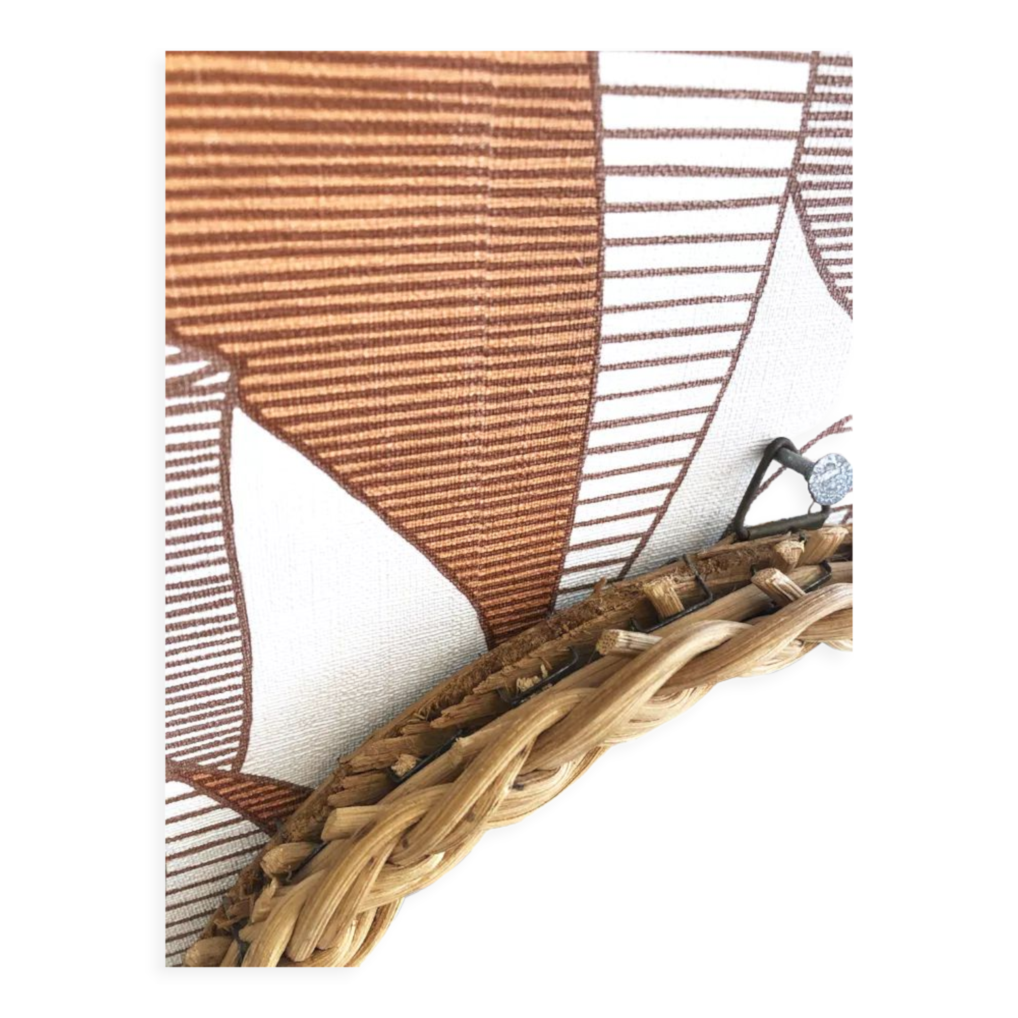 Round rattan mirror 23 cm, 1970