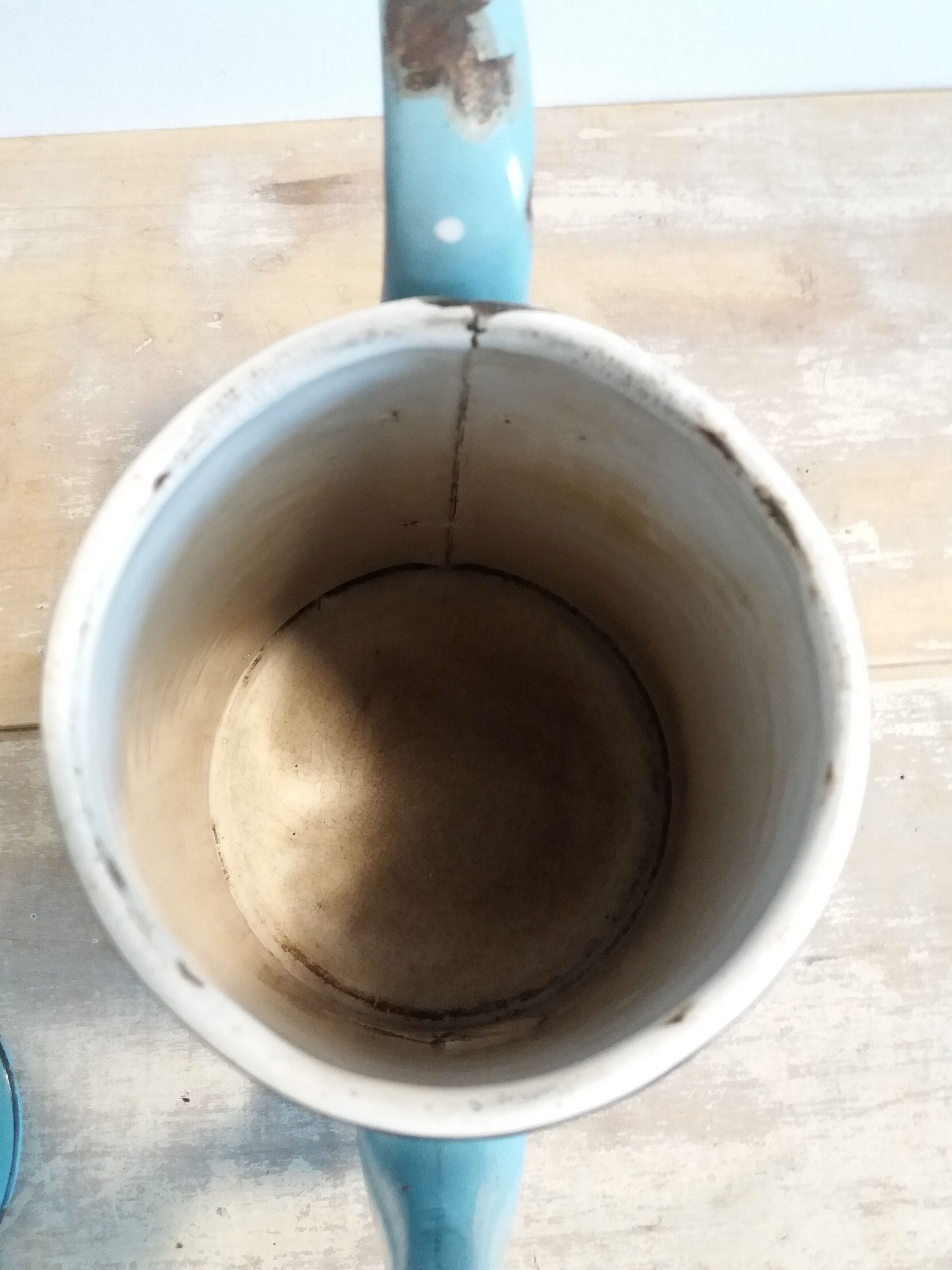 Blue enamel coffee pot