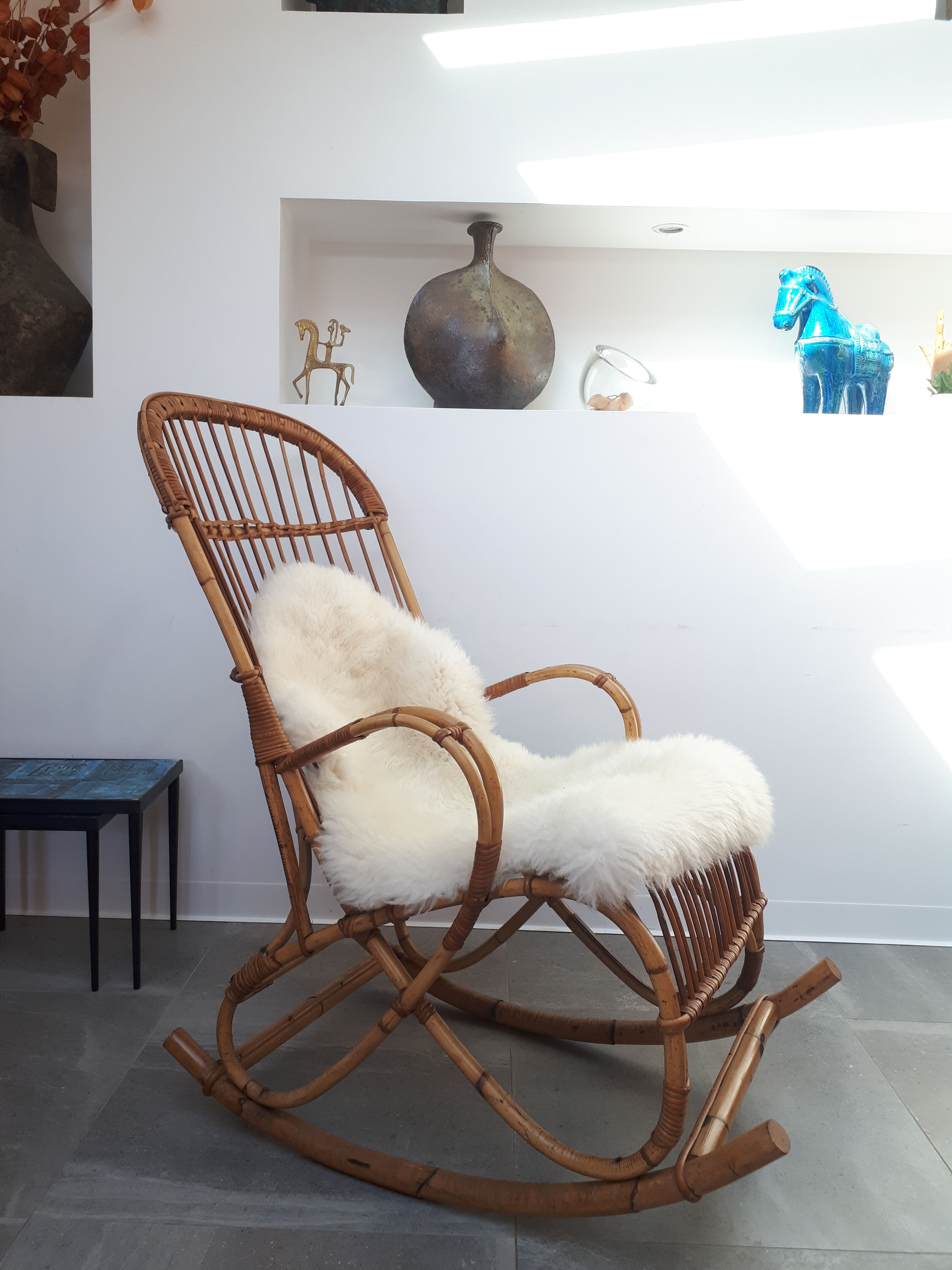 Rattan rocking chair from the 60s
