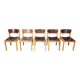 Mid-Century Brown and Birch Stacking Chairs set of 5