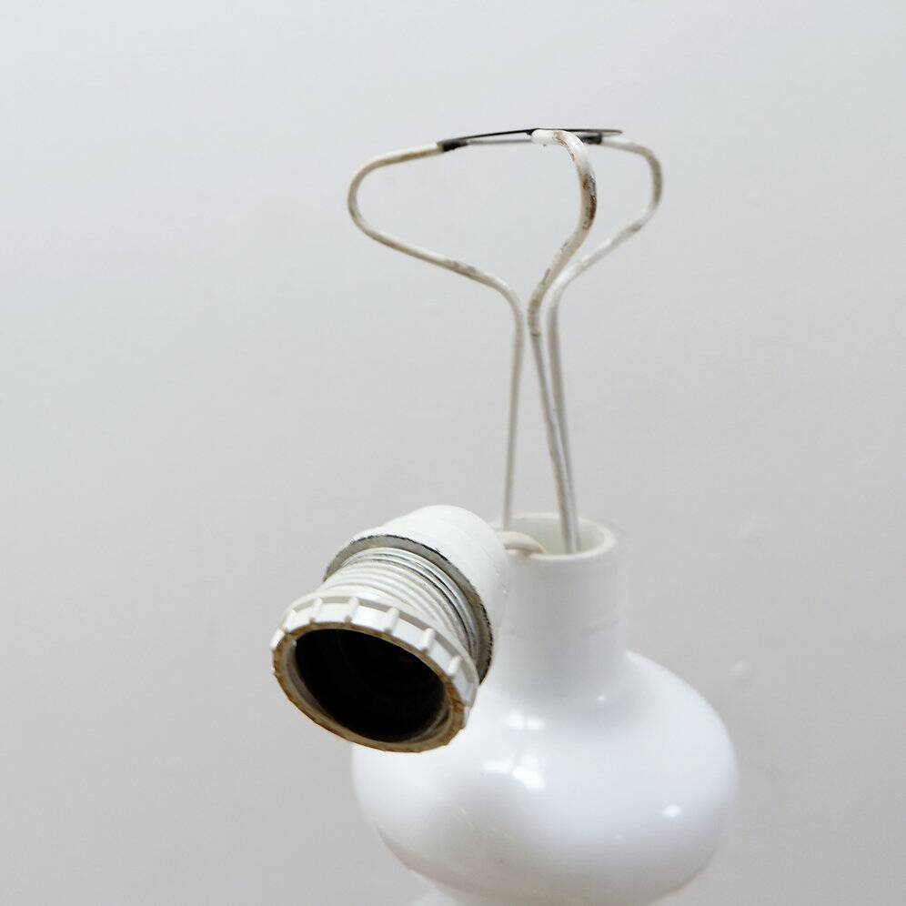 20th-century white opaline glass table lamp