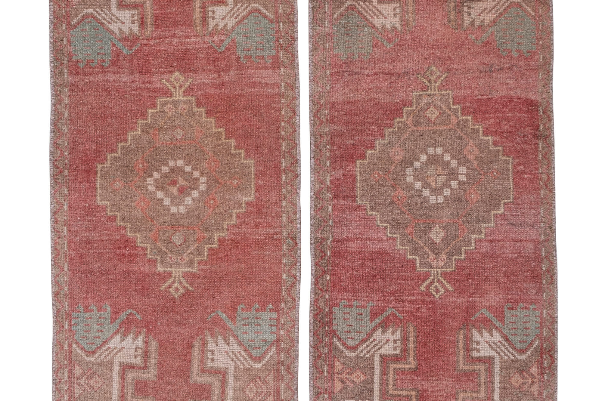 Set of 2 turkish carpets, 1970s, 47 x 126 - 47 x 128 cm