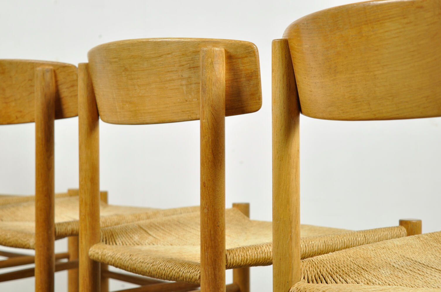 Set of four original oak dining chairs, model J39, by Børge Mogensen for F.D.B. Mobler, Denmark 1960