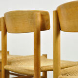 Set of four original oak dining chairs, model J39, by Børge Mogensen for F.D.B. Mobler, Denmark 1960