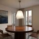 1970s Murano glass "Giglio" double dome pendant lamp by LAMPERTI