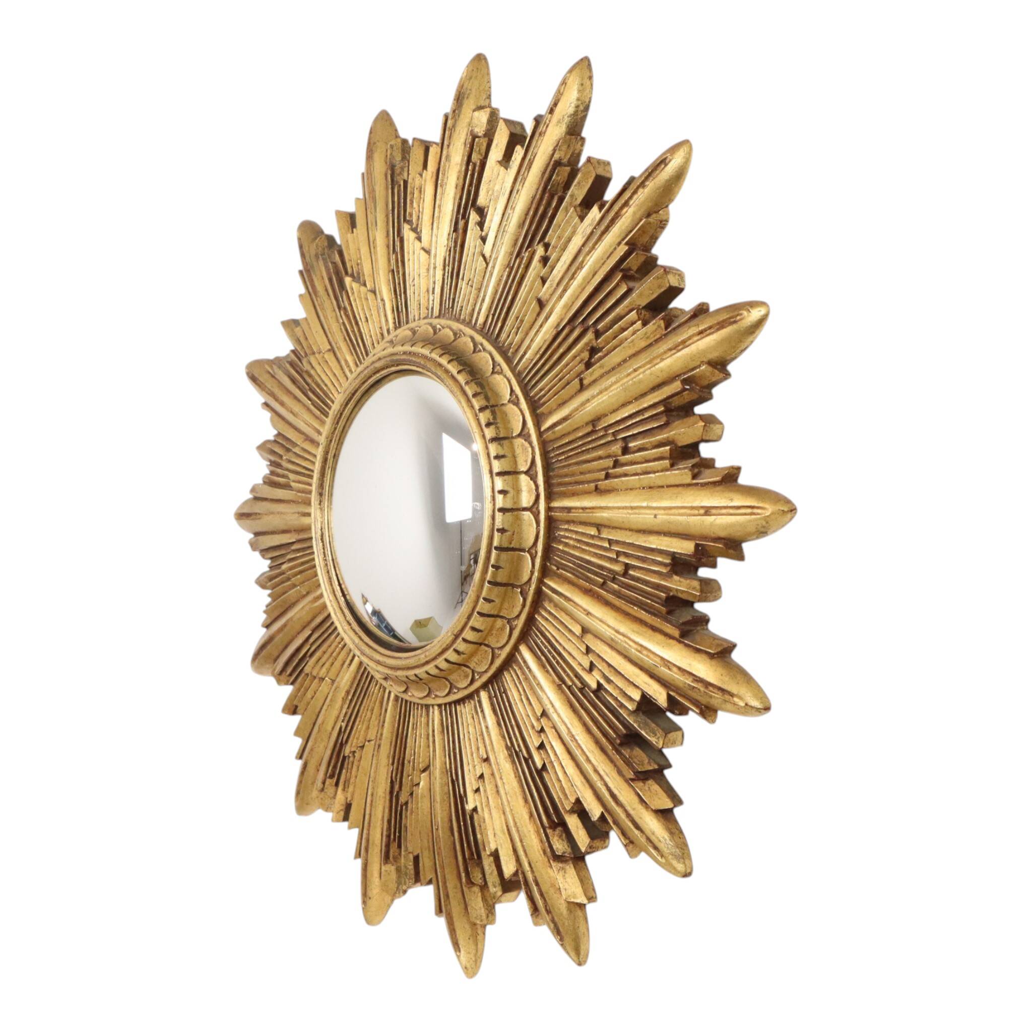 Gold Leaf Sunburst Mirror (Resin, 56cm)