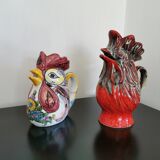 Pichet vase coq en céramique rouge