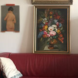 Still life with flowers, oil on canvas