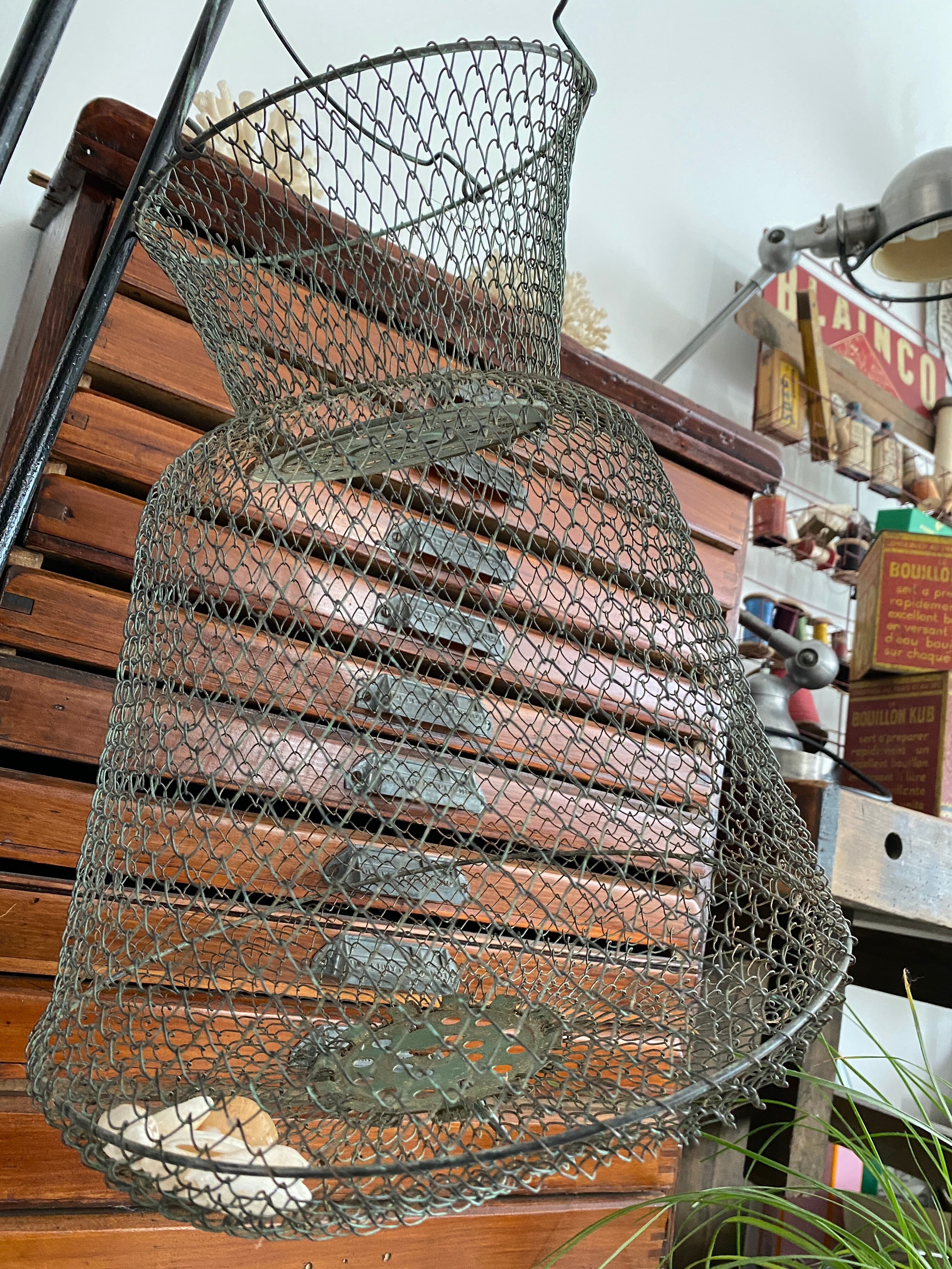 Old vintage metal basket