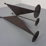 Brutalist German Iron Candleholder, 1960s