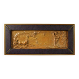 French terracotta bas-relief, Venus with Faun from 20th century